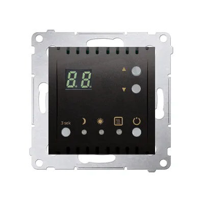 Termostat s displejem, vestavěný senzor teploty, 16(2) A, 230V, antracit mat
