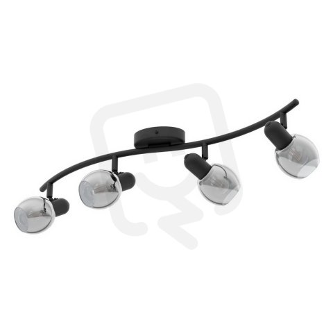 Bodové svítidlo POLLICA 4xE14 černá/černá-transparent 112W IP20 EGLO 98626