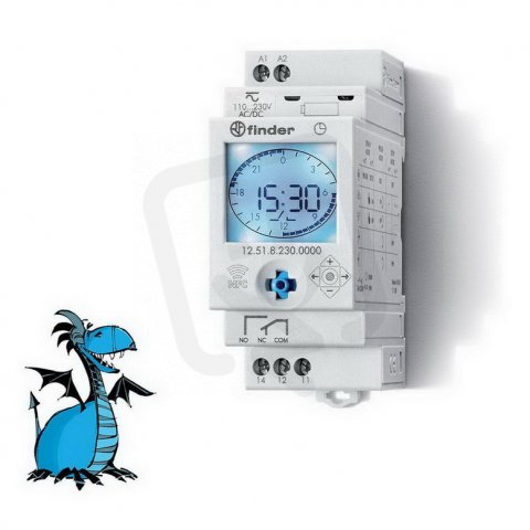 Elektronické spínací hodiny 1P/16A, 230V AC, TP, NFC FINDER 12.51.8.230.0000