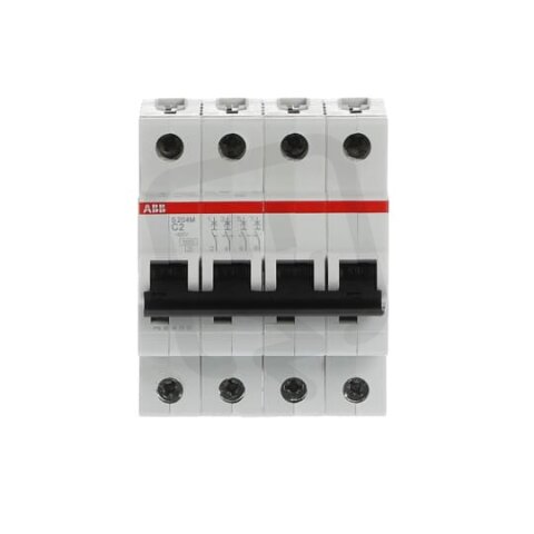 S204M-C2 4 fázový jistič 2 A char. C 10kA ABB 2CDS274001R0024