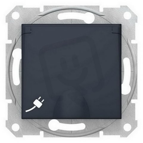 Sedna Zásuvka Schuko 2P+PE s krytkou Graphite SCHNEIDER SDN3100470