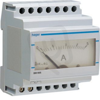 Ampérmetr analogový 0-5A - přímé měření HAGER SM005