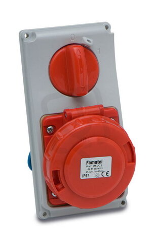 Zásuvkový blok 25000 IP67 230V 16A 3P 6h FAMATEL 25000