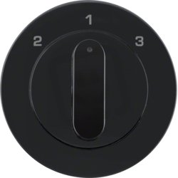 Centrální díl s otočným knoflíkem pro třípolohový přepínač, R.1/R.3, černá lesk