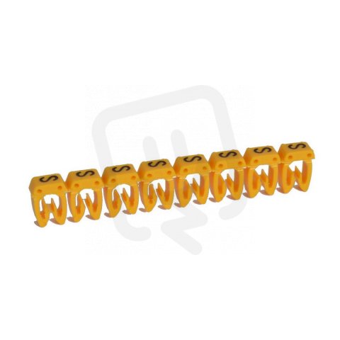 CAB3 PÁS ZNAČEK ''S'' ČERNÁ NA ŽLUTÉM POZADÍ 25KS PRO KABELÁŽ DO 0,5MM2