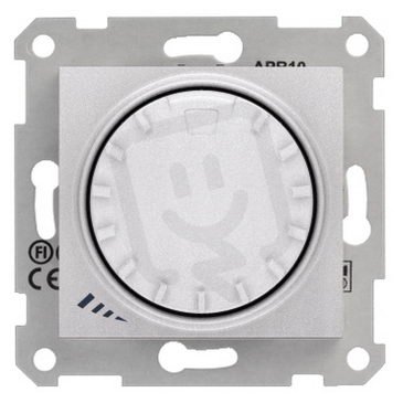 Sedna Stmívač otočný tlačítkové spínání RL 40-1000 W/VA 1 Aluminium SCHNEIDER