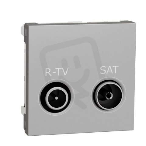 Unica Zásuvka TV-R/SAT průběžná 11 dB, 2M, Aluminium SCHNEIDER NU345630