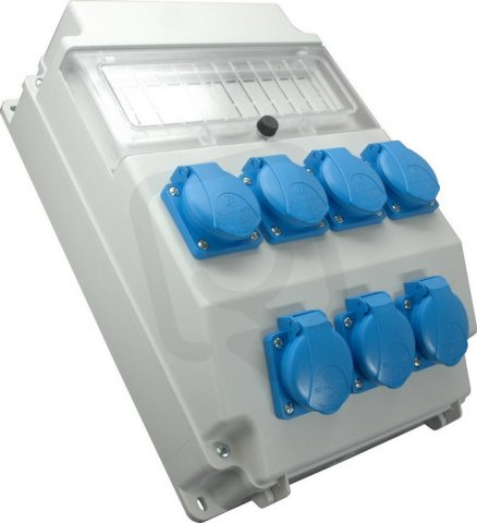 Zásuvková rozvodnice 7x230V, 11 modulové okénko, IP54 ROS 11/x-25