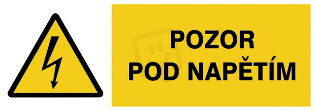 Pozor - pod napětím, fólie 37x105, W012-11.SI