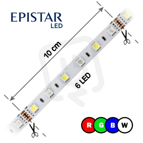 LED pásek 60LED/m 5050 IP20 RGBW 4000-4300 K bílá 12V 20m FK TECHNICS 4739397-60