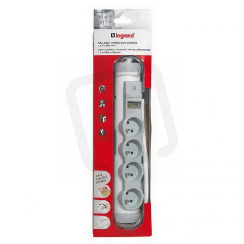 Legrand 050091 PRODLUŽOVACÍ PŘÍVOD . SIGN. 4X2P+T, 1,5M