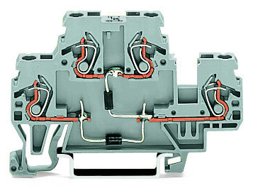 Svorka pro moduly dvoupatrová 2 diody 1N4007 šedá 2,5mm2 Wago 870-541/281-492