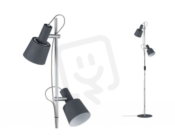 Stojací lampa Neordic Haldar šedá/chrom matný 796.90 PAULMANN 79690