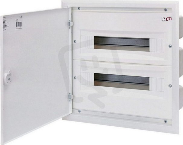 Zapuštěná rozvodnice s plechovými dvířky ERP18-2 36M (2x18) IP40 ETI 001101210