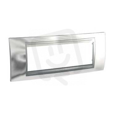 Unica Top rámeček šestimodulový Cromo lesk/Aluminium SCHNEIDER MGU66.106.010
