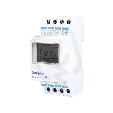 Digitální spínací hodiny Data Micro 2+  0 sp. 0 rozp. 2 přep. 230V AC 09800032