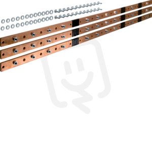 Cu sběrna 40x10mm, 1440mm, pro 6 polí, 3ks včetně šroubů HAGER UM10K