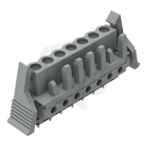 Pružinová svorkovnice THT rovná 5 mm šedá 7pól. WAGO 232-137/039-000