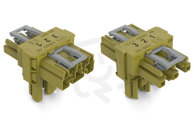 T-rozdělovač 3pól. Kód. B světle zelená WAGO 770-1612