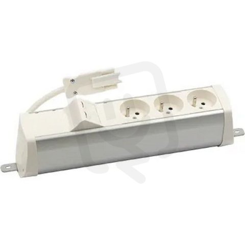 Prohloubený zásuvkový blok: 3x 250 V typ E + 2x zásuvka RJ45 hliník bílá