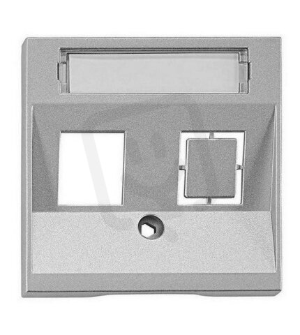 Kryt datové zásuvky 1x RJ45, stříbrný SCHRACK EV124303--