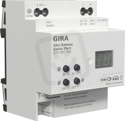 Brána DALI Colour 1n. REG KNX Secure GIRA 211100