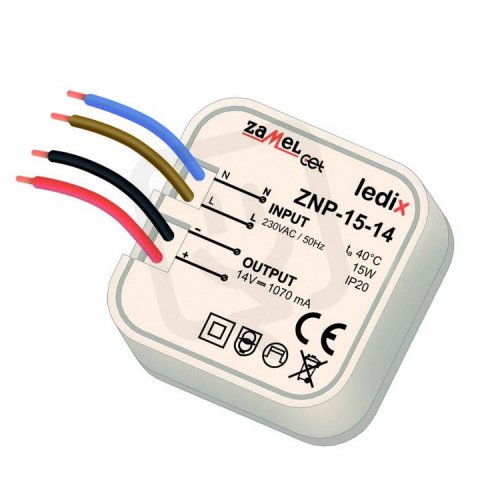 Zamel TYP ZNP-15-14 ZDROJ DO KRABICE, 14Vss, 15W
