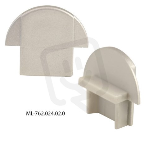 Koncovka pro VR bez otvoru, stříbrná barva, 1 ks MCLED ML-762.024.02.0