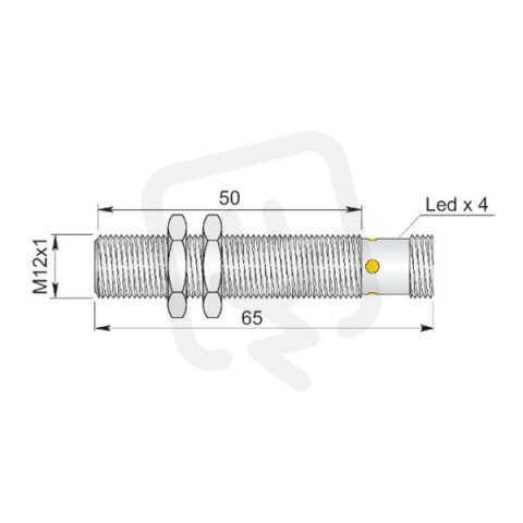 Celokovový indukční senzor AECO SMF12-C3 NPN NC H