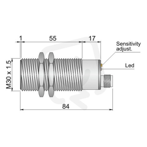 Kapacitní senzor d30 mm AECO SC30SM-C20 PNP NO+NC H