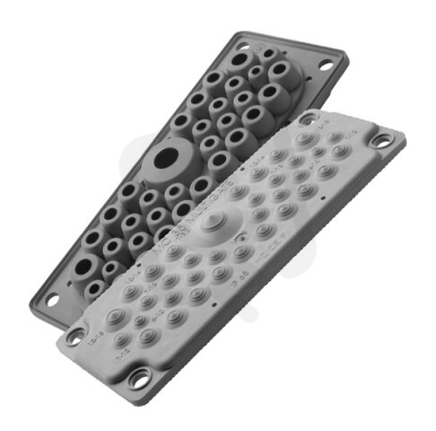 Průchodová deska MC 35 (IP65) šedá (RAL 7035, jedn. balení vč. kolíků)