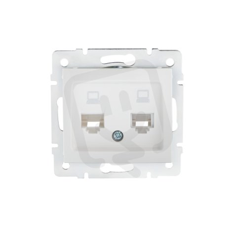 Dvojitá datová zásuvka DOMO nezávislá 2xRJ45Cat 5e Jack bílá 24755 Kanlux