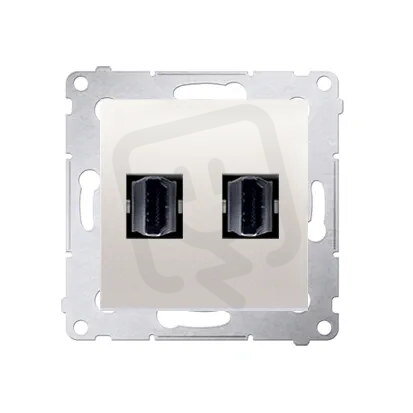 Dvojitá zásuvka HDMI, (strojek s krytem) krémová KONTAKT SIMON DGHDMI2.01/41