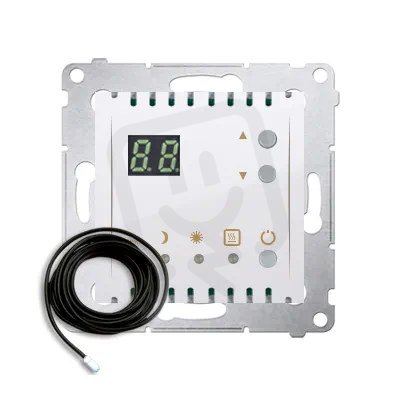 Termostat s displejem, externí senzor teploty, 16(2) A, 230V~, vč. čidla, bílá