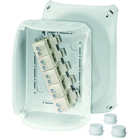 Kabelova rozvodka 6-16 mm2 3f, 25 mm2 1f, 5pol. svorka HENSEL DK 1616 GZ
