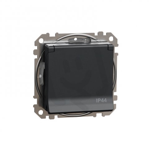 Sedna D/E Zásuvka 230V 16A IP44 šroubová, Antracit SCHNEIDER SDD214013