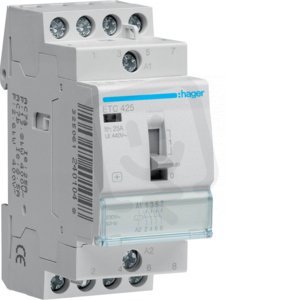 Stykač s aut. návratem 25A, 4S, 230V AC /ET421/ HAGER ETC425