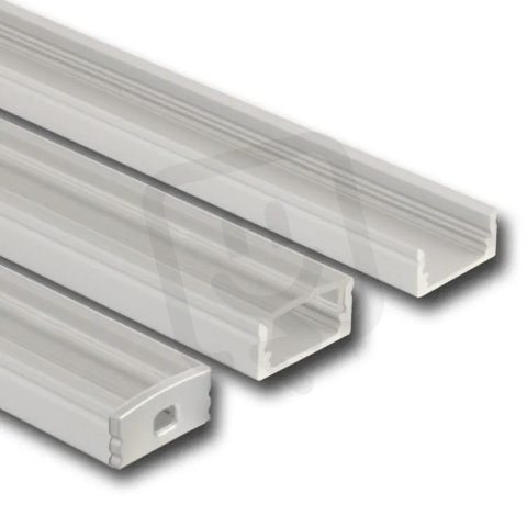 Přisazený hliníkový profil PQ 17x8 mm čirý difuzoru 1 m MCLED ML-761.003.43.1