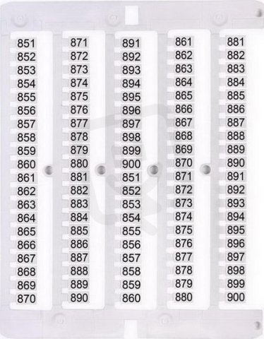 Označovací štítky ES-NU0851851 s potiskem čísel 851-900 ETI 003903094