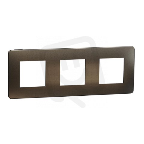 Krycí rámeček NOVÁ UNICA STUDIO METAL trojnásobný, Dark Aluminium/Černý