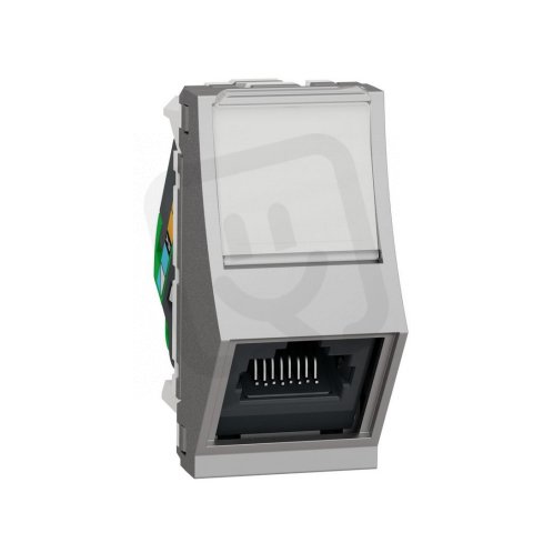 Unica Zásuvka datová zkosená RJ45 Kat.6 STP, 1M, Aluminium SCHNEIDER NU340630