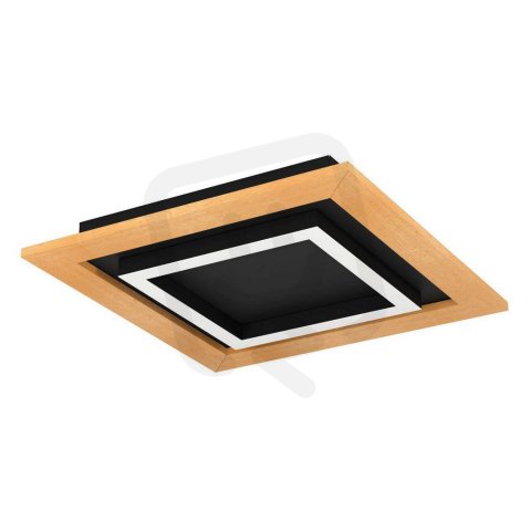 Stropní svítidlo TIRRENARA LED-CCT 370X370 černá/dřevo 21,6W IP20 EGLO 900603