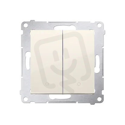 Dvojitý dvojpólový spínač 16AX 250V, krémová KONTAKT SIMON DW22A.01/41