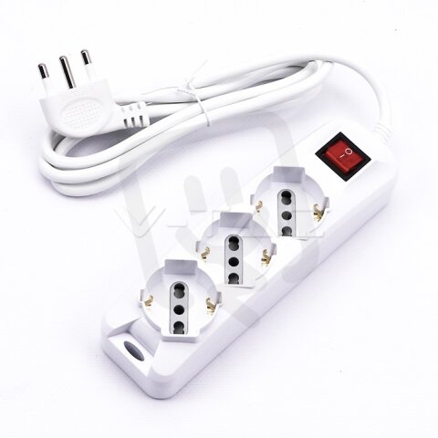 1,5m extension socket W/1 switch (polyba