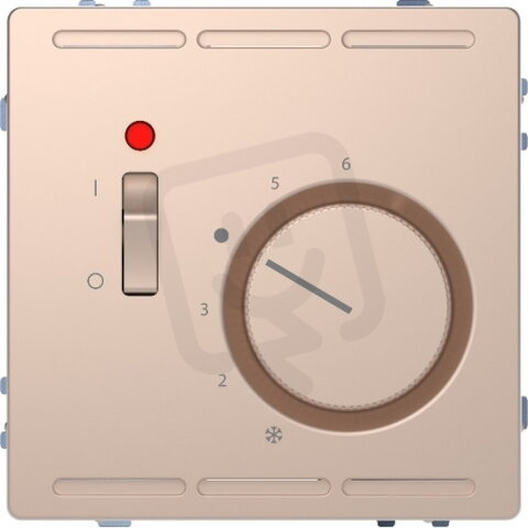 Pokojový termostat Merten D-Life 24V kov Brushed Gold SCHNEIDER MTN5761-6051
