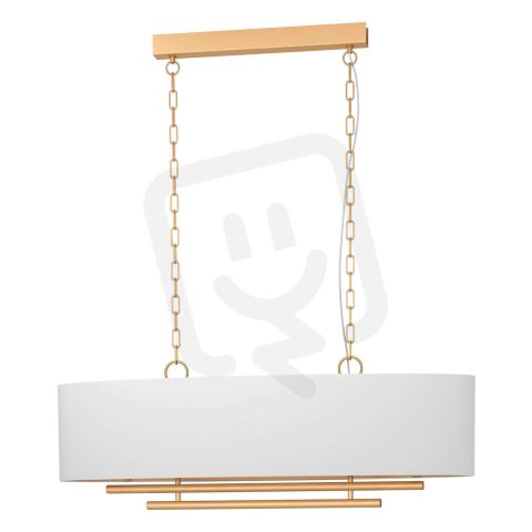 Závěsné svítidlo PINETARA 4xE27 kartáčovaná mosaz/bílá 160W IP20 EGLO 390182