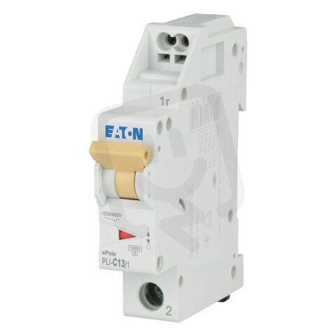 PLI-C13/1 Jistič PLI (bezšroubové svorky nahoře) char C 1-pólový 10kA 13A 101257