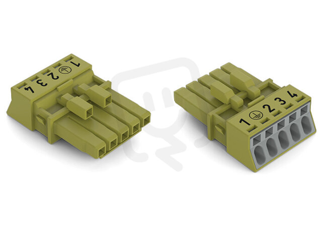 Zdířka 5pól. Kód. B světle zelená WAGO 890-265/073-000