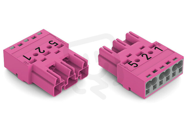 Zástrčka 3pól. Kód. B Růžová WAGO 770-293/081-000