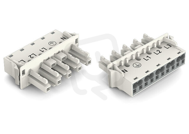 Zásuvka Snap-In, s přečnívajícím profilem konektoru, 5pól., bílá